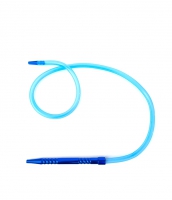 Шланг для кальяну силіконовий з металевою ручкою (синій)