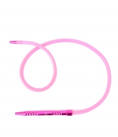 Шланг для кальяну силіконовий з металевою ручкою (рожевий)