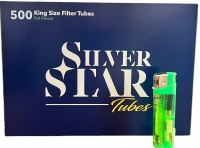 Сигаретные гильзы Siver Star 500 и пьезо зажигалка 980316