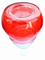 Фото 1 - Колбы для кальяна AMY, KAYA - Форма 630 Прозрачная с красным (эффект битого стекла)