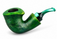 Фото 1 - Трубка Reverse Calabash B123G — Anton, зеленая, бриар, акрил