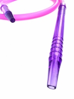 Фото 1 - Шланг для кальяна силиконовый с акриловой рукояткой (фиолетовый)