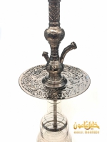 Фото 1 - Кальян Khalil Mamoon - Prince Black (Grey) (2 тарелки) (Колба Египетская Прозрачная)
